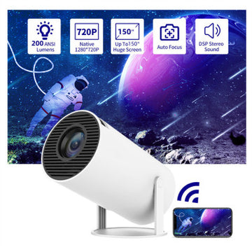 Portable Mini Projector 180° with Auto Focus – Home Cinema🎬